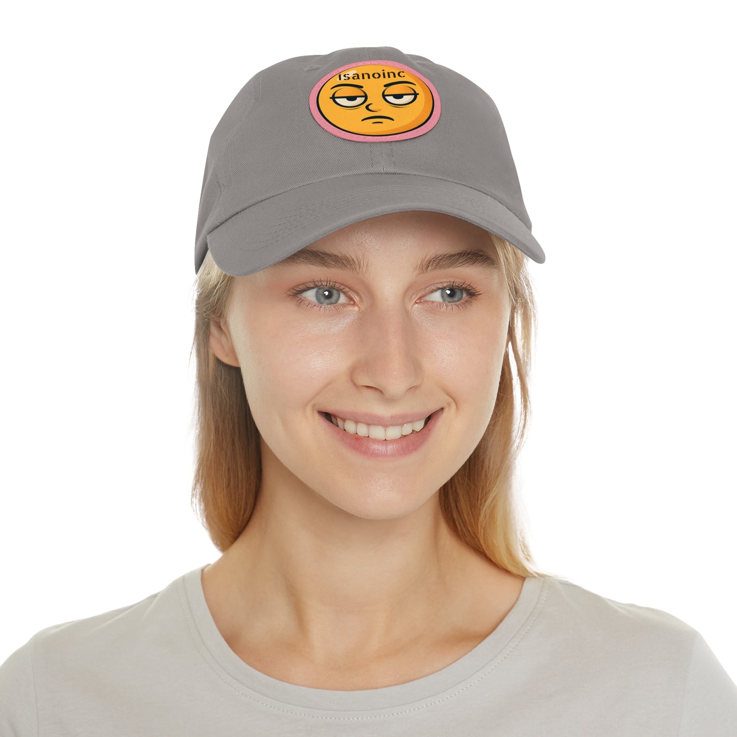 'Isanoinc' Eye-Roll Emoji Leather Patch Cap