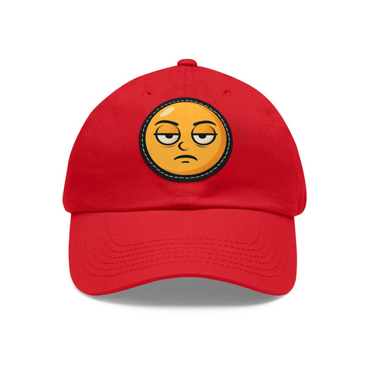 'Isanoinc' Eye-Roll Emoji Leather Patch Cap