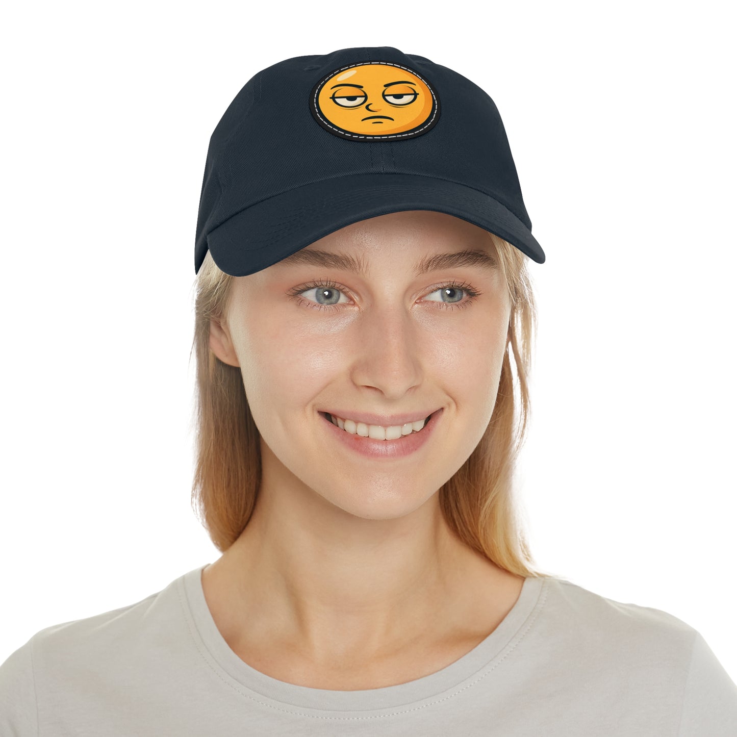 'Isanoinc' Eye-Roll Emoji Leather Patch Cap