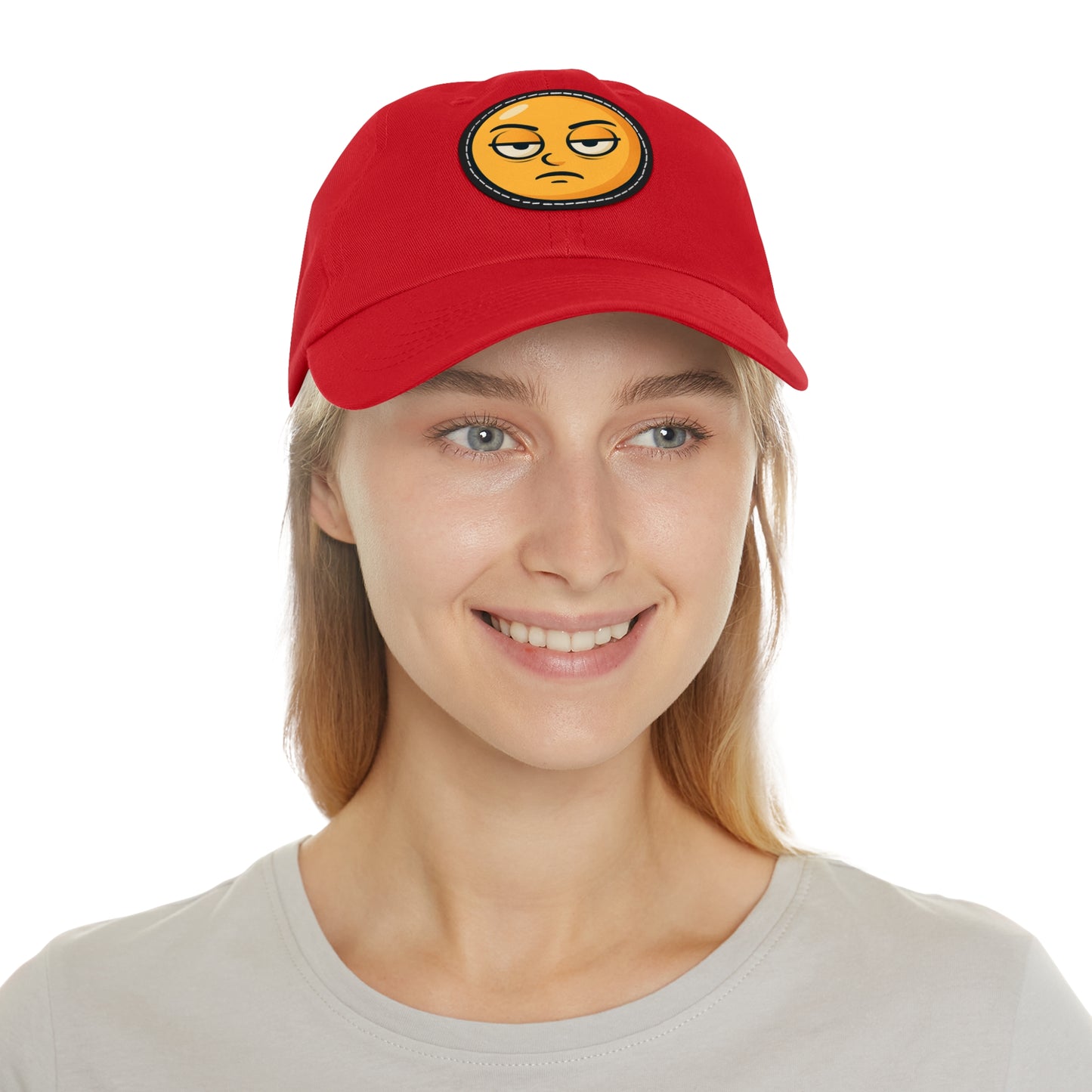 'Isanoinc' Eye-Roll Emoji Leather Patch Cap