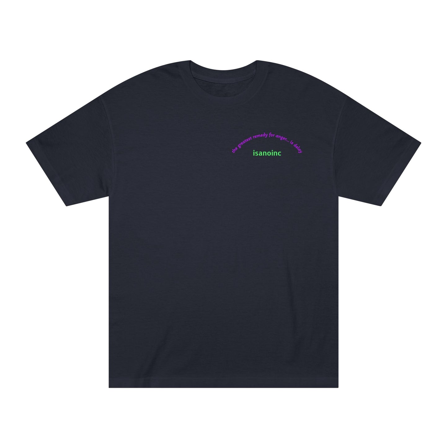 Minimalist White Tee — Small Chest Text