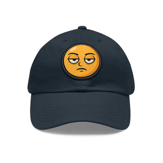 'Isanoinc' Eye-Roll Emoji Leather Patch Cap